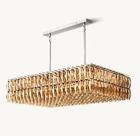 Cina soffitto montato ottone LED foyer lampadario foyer luci finitura cromo moderna in vendita