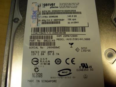 China IBM 3279-701x 146GB 15K U320 SCSI Hard Drive 03N5285 03N5288 03N6350 for sale