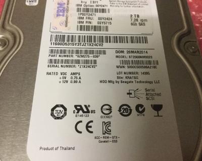 China 2TB Server Hard Disk For IBM V3700/V3500 SAS 7.2K 3.5inch HDD 00Y2424 for sale