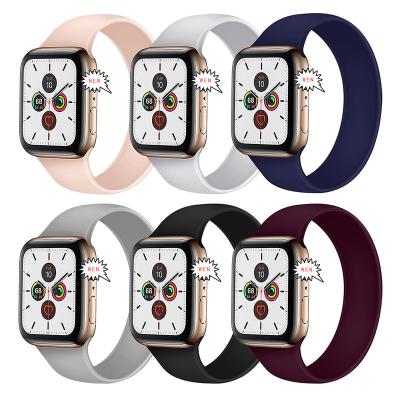 China 2021 New 38mm 42mm 40mm 42mm Silicone Elastic Watchband Adjustable For Apple Watch 44mm/45mm/41mm/42mm Soft Watch Band For 7/6/SE/5/4/T500/W26 d Series iWatch for sale