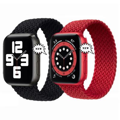 China 38mm 42mm 40mm 42mm Adjustable Watch Band Braided Solo Loop Strap For Apple Watch 41mm/44mm/45mm/38mm Nylon Elasticity Cloth Strap For Apple Watch 6 5 Series 5 iWatch for sale