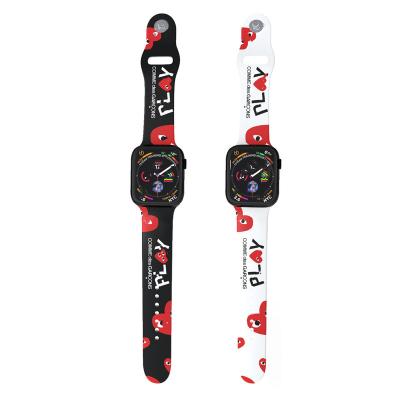 China New 2021 Adjustable 38mm 42mm 40mm 42mm Sport Watch Band For Apple Watch Band 44mm 45mm 40mm 41mm T500 W26+ Silicone Watchband For iWatch SE 6 Series 7 for sale