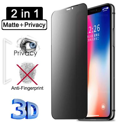 China Anti-fingerprint pro 12 mini 11 Xs 8 7 XR 6 Max Max Full Screen Tempered Glass Film Matte Privacy Screen Protector For iPhone13 for sale