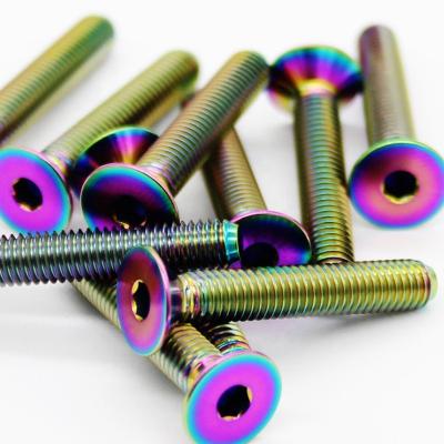 China 2021 texture high strength and light texture head alloy titanium screw countersunk high quality titanium screw for sale