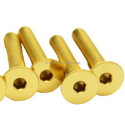 China DIN7991 high quality titanium alloy screw countersunk high strength titanium alloy screw countersunk hex head socket and light weight for sale