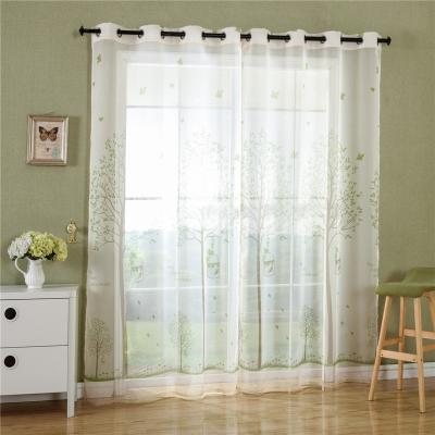 China Sheer Voile Curtain Printing Voile In Stock Wholesale Window Curtain Fabric For Living Room Cafe Curtain for sale