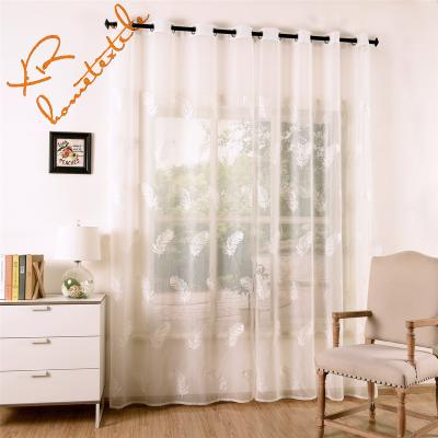 China Curtian Factory Wholesale Pure European Curtain Embroidered Tulle Curtain And Voile Fabric for sale