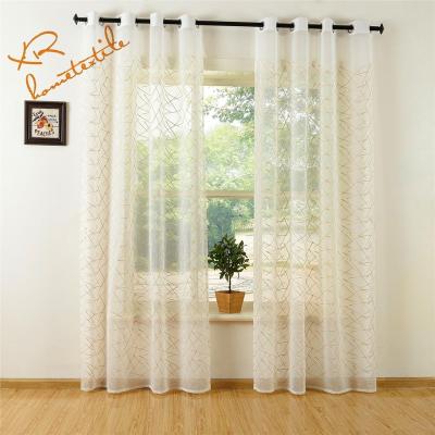 China Curtian Sheer Factory Ready Made Continuous Curtain Fabric With Embroidered Voile Fabric Curtain for sale