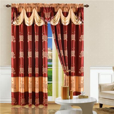 China Luxury Ready Made Blackout Shaoxing Roman Jacquard Curtain Set for sale