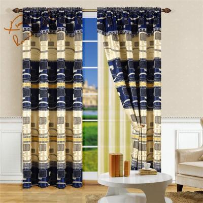 China Double Layer Blackout Jacquard Curtains With Drapery For Living Room Low Price For South American Market for sale