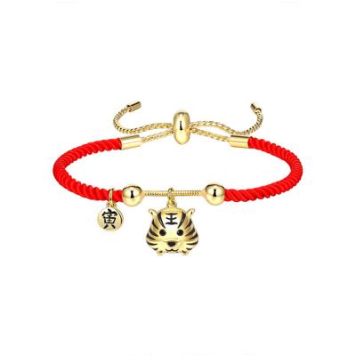 China Wholesale CLASSIC Alloy Bracelet 1pc Couples Tiger Zodiac Bracelet Men And Women Red And Black Bracelets for sale