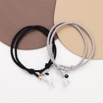 China 2pcs/pack CLASSIC Elastic Band Friendship Bracelet Couples Bracelet Lovers Charm Astronaut Adjustable Bracelets For Jewelry for sale