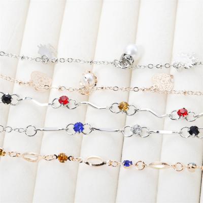 China Custom Bling Foot Anklets Alloy Foot Ankle Chain Butterfly Foot Chain Romantic Female Cute Sweet Gift Custom Chain Jewelry for sale