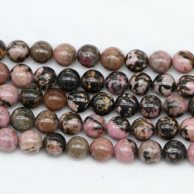 China No Stone 1strand/lot Natural Black Lace Rhodonite Bead Around Loose Spacer Beads For Jewelry Making Findings DIY Bracelet Necklace for sale