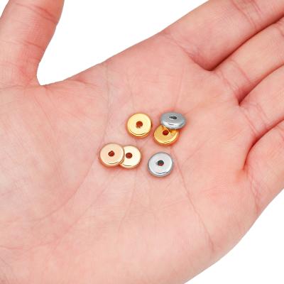 China Big Hole Beads For Jewelry Making 150pcs/lot Gold Hole 2.0mm Flat Around Plastic CCB Bead Spacer Loose Beads Handmade DIY Bracelet Jewelry Making Dropshipping for sale