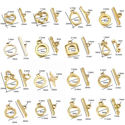 China OT Clasp Hook For Bracelet 16 Styles Gold High Quality Stainless Steel OT Clasps Connectors For DIY Bracelet Necklace Jewelry Findings Making Accessories for sale