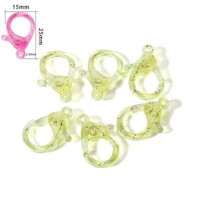 China Lobster Clasp Hook For Bracelet 30Pcs/Lot Multicolor Clear Acrylic Plastic Lobster Clasps Cute Handmade Crafts Lanyard Hooks For Key Chain Toy Chain DIY for sale