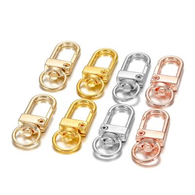 China DIY Jewelry Making Dog Buckle Gold Rhodium Metal Spinning Lobster Hooks Hooks For DIY Key Ring Chain 10pcs/lot 12x33mm for sale