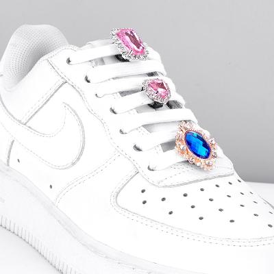 China Custom Colorful Decoration Jeweled Rhinestone Eco-Friendly Crystal Metal Shoelace Charms Lace Charms for sale