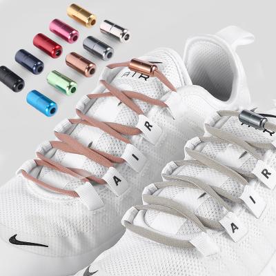 China High Quality Flat Colorful Capsule Laces Stretch No Tie Elastic Silicone Laces Adult Lazy for sale