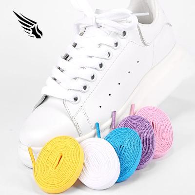 China Wholesale Custom Colored Flat 1cm Flat Sneaker Shoe Laces Laces for sale