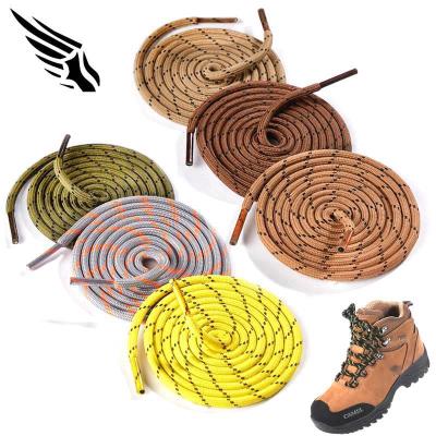 China Round Custom Work Boot Laces Outdoor Mountaineering Laces Increasing Polyester Pattern Walking Laces for sale