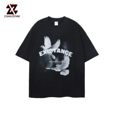 China Anti-wrinkle Oem Tshirt man Shirt Design Custom T Shirt  Clothes Patterned Shirts 100% Cotton Tshirt With Screen Print for sale