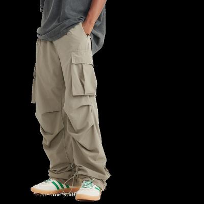 China Anti-wrinkle mens outdoor pant nylon hip hop baggy pants Straight Beige cargo pants unisex for sale