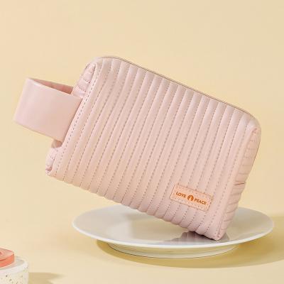 China 2023 Durable Small PU Bag Travel Cosmetic Drinking Pockets Stylish Makeup Organizer For Women And Girls for sale