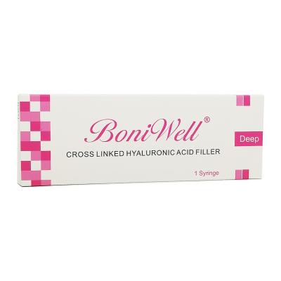 China BoniWell Deep HA Dermal Filler 1ml /2ml/3ml/5ml Crosslinked Injectable Hyaluronic Acid Gel for Facila Countour Lip Fuller Wrinkle Removal en venta