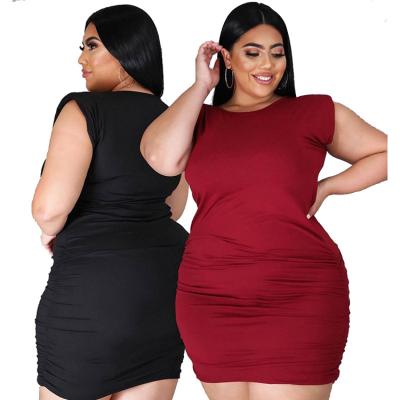 China Washable plus size women dresses 2021 summer fashion shoulder pad sleeveless plus size dresses 4xl 5xl 6xl 7xl for sale