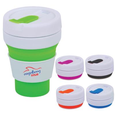 China Reusable 350ML Single Wall Collapsible Travel Silicone Cup /coffee Cup for sale