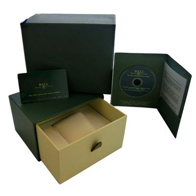 China China Factory Handmade Luxury Custom Logo Factory Rigid Packaging Drawer Sliding Cardboard Watch UV Coating Automatic Gift Boxes for sale