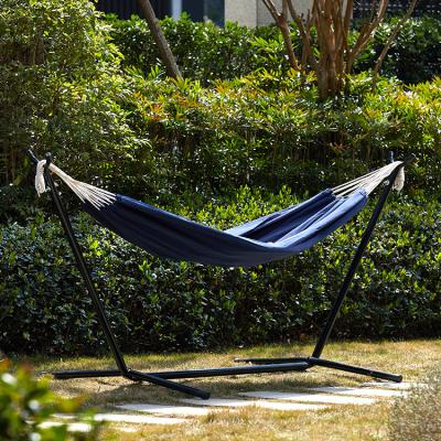 China Comfortable Hammock With Stand Camping Hammock Double Folding Stand Outdoor Swing Bed Double Hammock Chair With Storage Carry Bag for sale