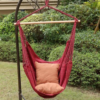 China Longevity Cozy Swing Rope Arming Chair Hammock Hanging Comfort Chair With Wooden Stick for sale