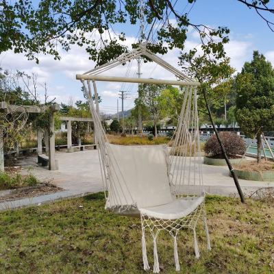 China Comfortable Tassel Hanging Chair Hanging Tassel Chair Lace Hanging Padded Hammock Chair for sale