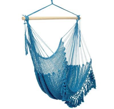 China Comfortable Mesh Hammock Cotton Rope Customer ROM Swing Hanging Chair Weaving Tassels Photo Props for sale