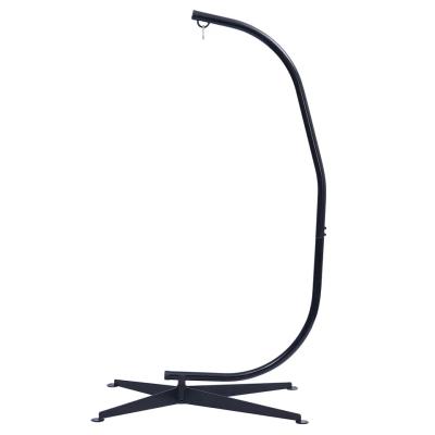 China Modern Portable Black Swing Hammock Stand Heavy Duty Metal C-Stand For Hanging Swing Chair for sale