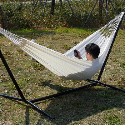 China Comfortable Factory Dropship Heavy Duty Cotton Double Hammock With Steel Stand for sale