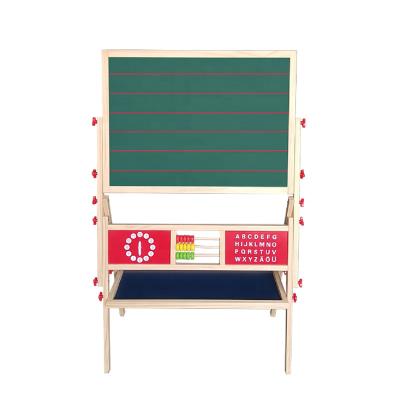 China Children Drawing Writing Education Solid Wood Children's Drawing Board Toy Adjustable And Foldable Magnetic Double Sided for sale