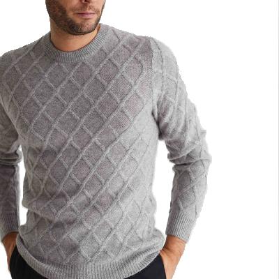 China Anti-pilling organic cashmere sweater for men wholesales crew neck pullover 100% pure cashmere sweater for sale