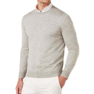 China Premium custom made 100% pure cashmere crew neck sweater anti-pilling cashmere men sweater manufacturers for sale