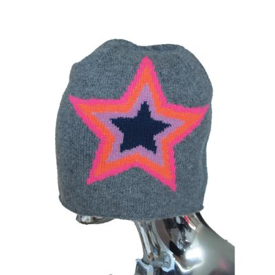 China 2021 COMMON Quality Assurance Simple Design Knitted Cashmere Beanie With Intarsia Star for sale