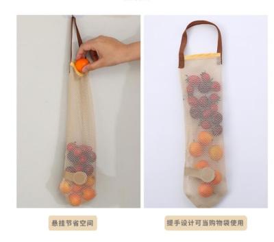 China Small Size Food Kitchen Storage Mesh Bag For Hanging Fruits And Vegetables for sale