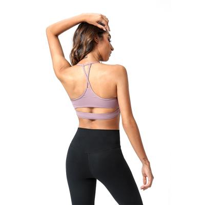 China A Wholesale Price Doorman Women's Spandex Yoga Underwear Yoga Trainer Bra Mesh Breathable Stretching Products Women Fitness Tank Top for sale