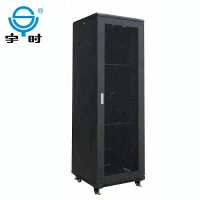 China SPCC cold rolled steel standard 19 inch 42u conduit door rack network cabinet for sale