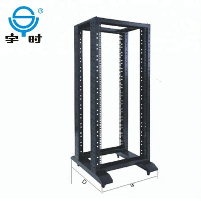 China SPCC cold rolled steel 19 inch 20u-47u 600*600mm open server rack, 4post open frame rack for sale