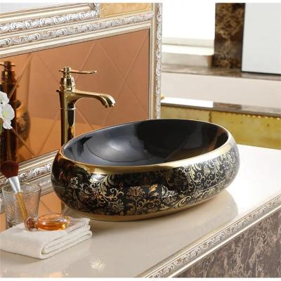 China Factory direct hot sell luxury cheap washroom washroom washroom countertops gloss bathroom countertop black gold easy clean art for sale