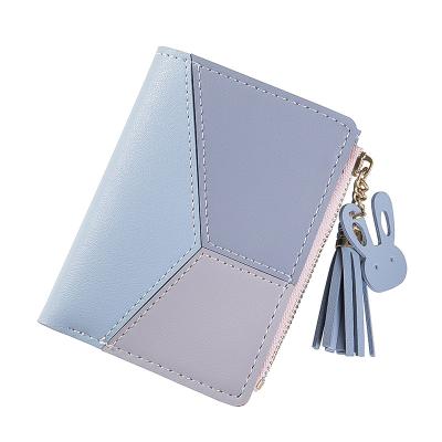 China Westal Waterproof 203-1 Geometric Women Wallets Pocket Lady Female Fashion Coin Burse Short Purse Card Holder Patchwork Wallet for sale