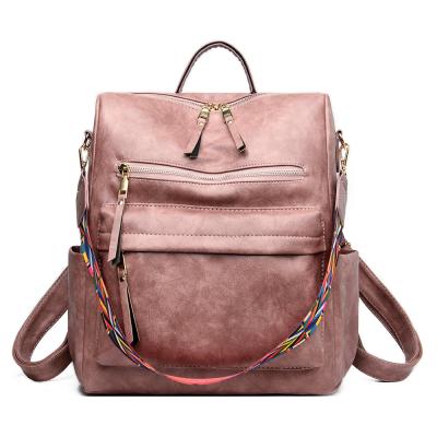 China 2021 Universal Manufacturer Westal Fashion Waterproof Women's Backpack Design Handbags And Shoulder Bag PU Leather Travel Bag Rucksack for sale